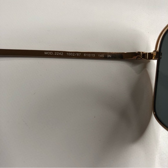 Versace Medusa Focus Gold and Dark Grey Rectangular Sunglasses VE2242 ~ NIB! - Picture 6 of 8